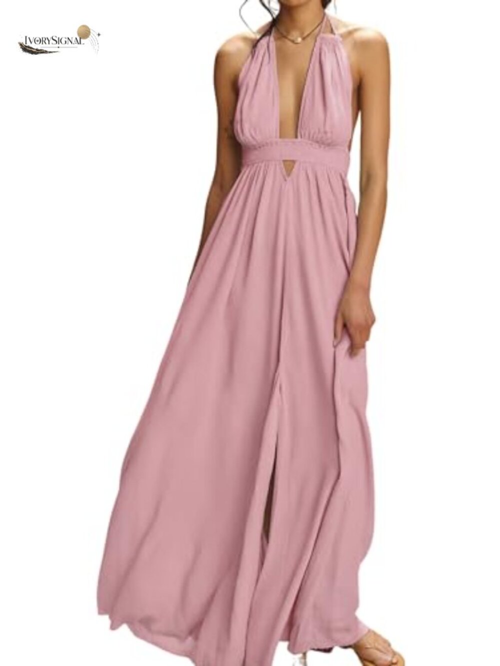 R.Vivimos Womens Halter Maxi Dress Rayon Cotton Boho Beach Vacation